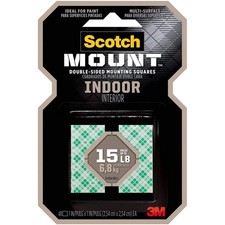 Scotch Mount Indoor Double-Sided Mounting Squares: 1 in. x 1 in. White  48-squ