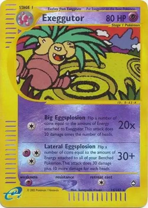 Exeggutor - 13/147 - Pokemon Aquapolis Reverse Holo Rare Card NM