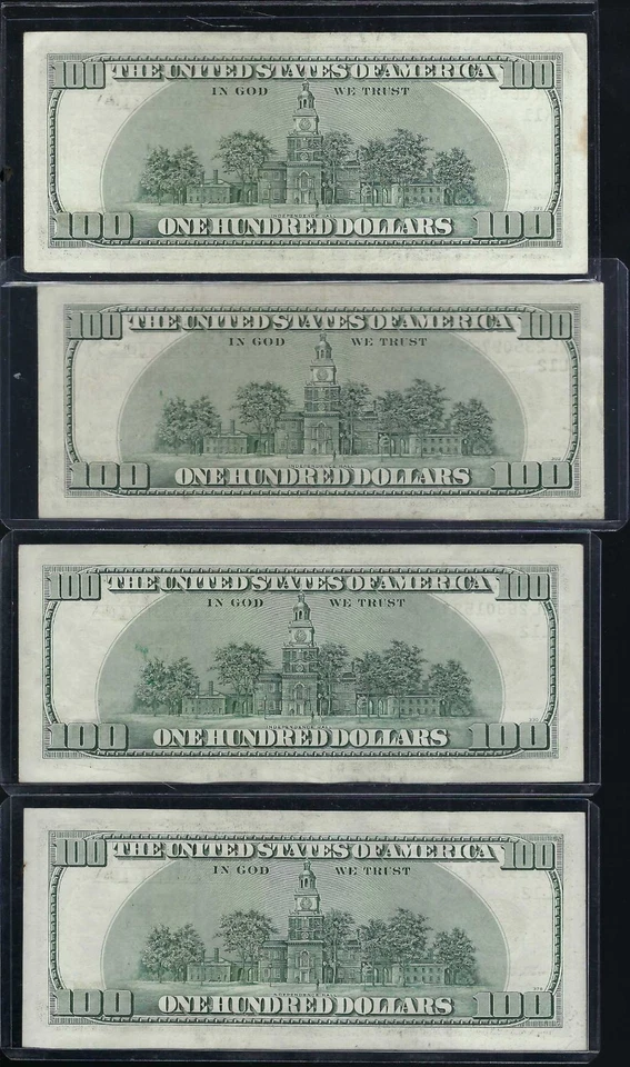 Series 2006 HK-L US One Hundred Dollar Bills Star Notes - Set Of 4-$100 Franklin - Image 2 of 2