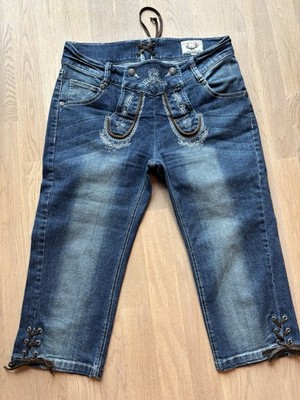 Trachtenjeans Stockerpoint Gr.40, Blau/stonewashed, Schöne Applikationen, Wiesn