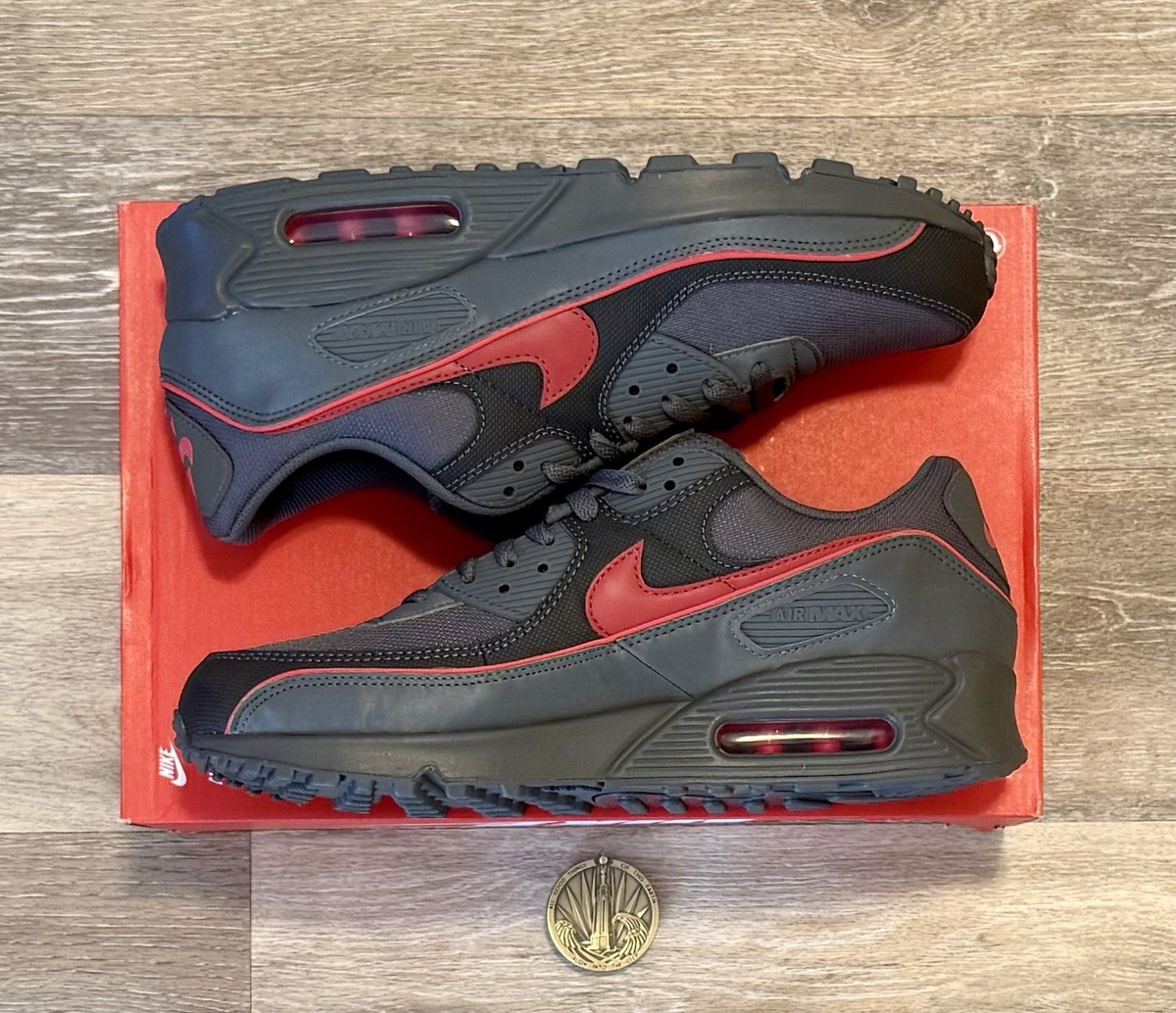 Nike Air Max 90 PRM 'Iron Grey University Red' HV4517-001 Men's