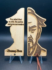 Zhuang Zhou Wooden Bookmark (customizable quotes)