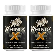 (2 Pack) Rhinox X Enhancement Pills for Men Supports Performance & Male Energy