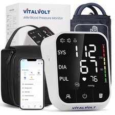 Bluetooth Upper Arm Blood Pressure Monitor Heart Rate App
