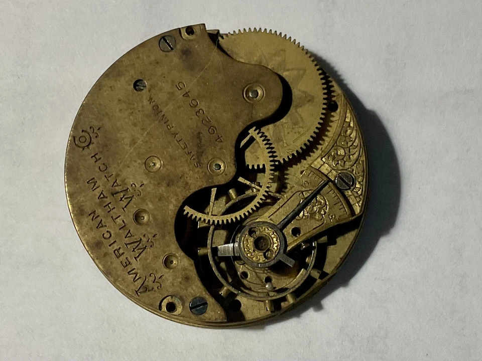 Waltham Pocket Watch Movement Size 6s Grade J  good balance -Parts  - Image 3 of 4