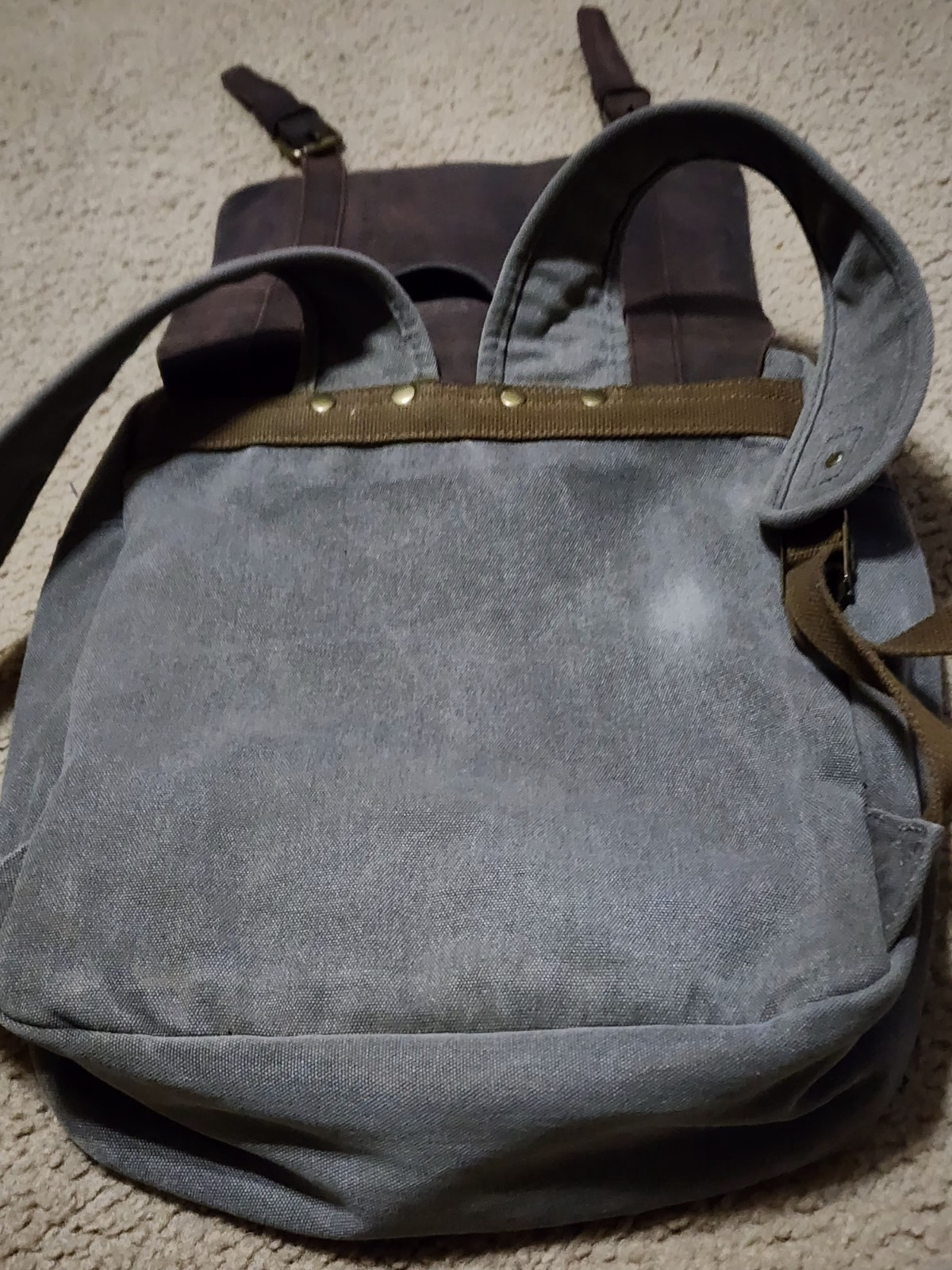 F-ZONE leather/canvas Backpack - image 6