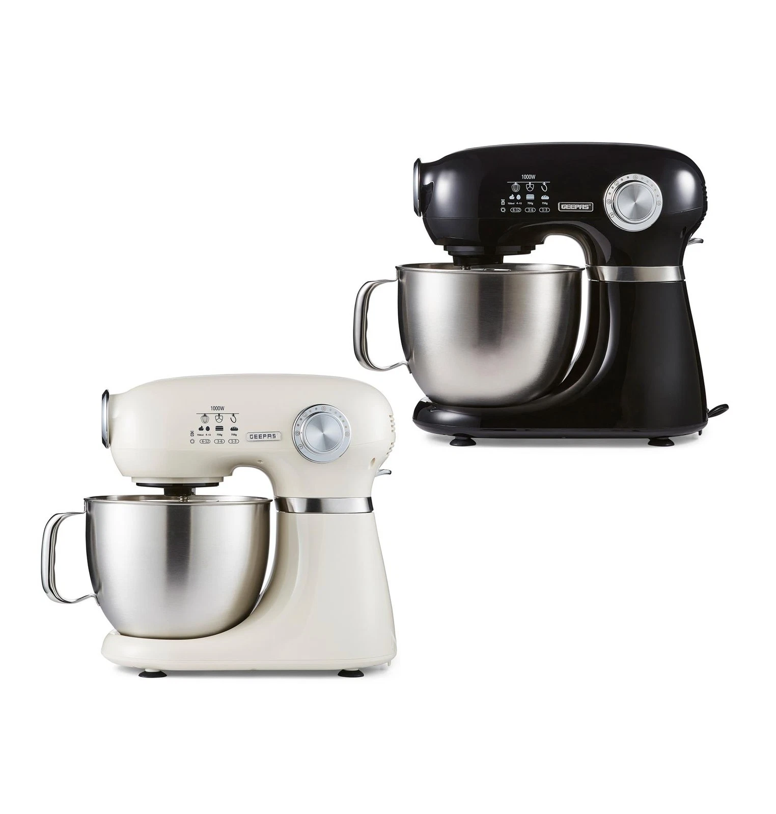 GEEPAS Stand Mixer 5L Mixing Bowl Beater Dough Hook 12 Speed 1000W Cake Mixer