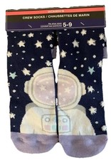 Women  s Space Crew Socks Astronaut Stars Fun Novelty Purple Blue Galaxy Gift