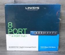 BRAND NEW SEALED 8 Port PoE Unmanaged Switch Linksys LGS108P Gigabit 50 Watts