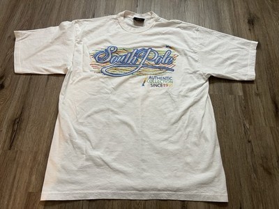Vintage Y2K Southpole South Pole Embroidered Streetwear White T-Shirt XL