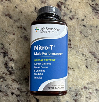 LifeSeasons Nitro-T Male Performance & Stamina 90 Vegan Capsules Gluten-Free