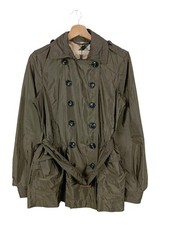 BURBERRY Trench Donna Cappotto Taglia IT 40 verde scuro stile casual