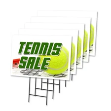 Tennis Sale Yard Sign 5 Pack 18"x24" w/ Stakes Business Advertising Made in USA