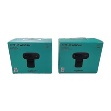 Lot Of 2 Logitech C270 HD Webcam Video Conferencing Meeting 720p Brand New