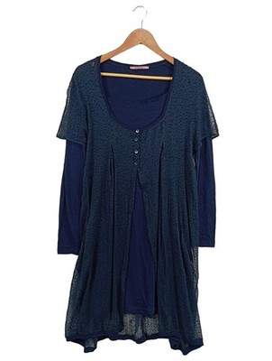 TANDEM Langarmkleid Damen Kleid Gr. DE 38 blau Casual-Look