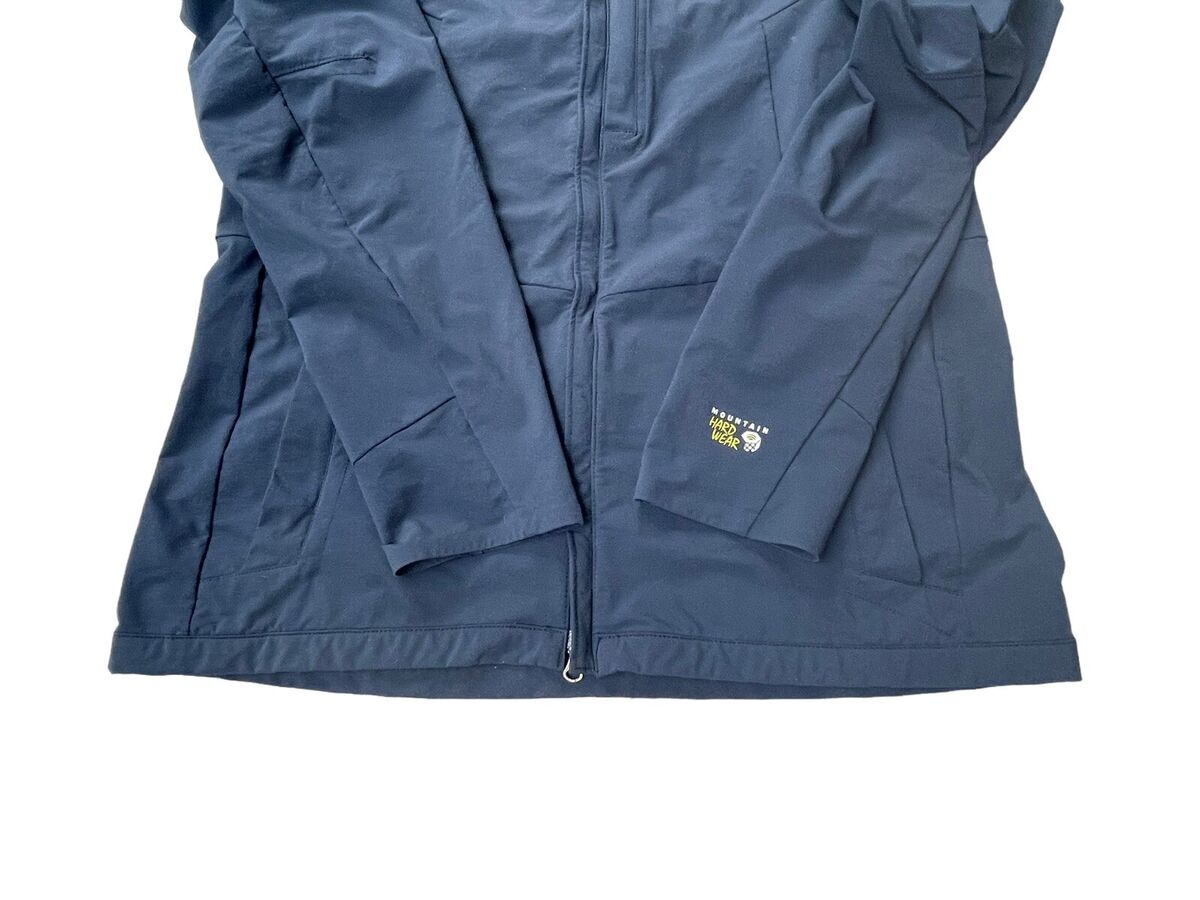 Mountain Hardwear Soft Shell Hooded Jacket Navy Blue Men's Mountain Hardwear Soft Shell Hooded Jacket Navy Blue Men's