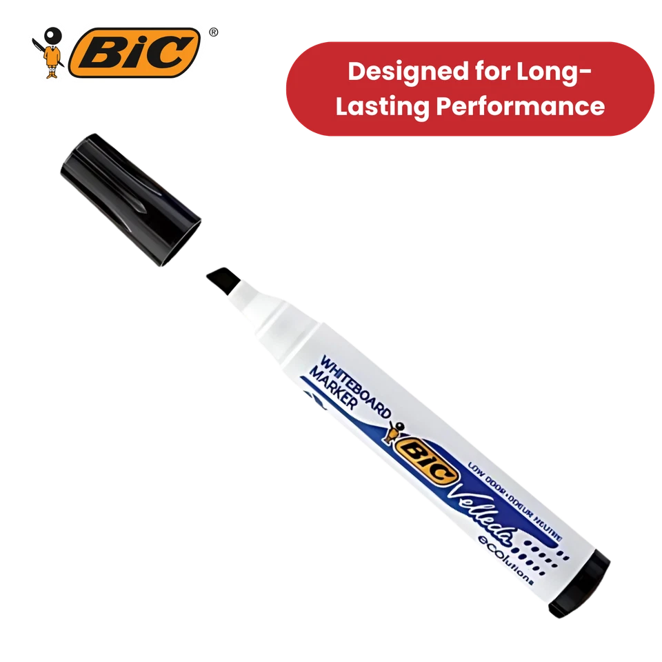 BiC Velleda 1751 Black Whiteboard Markers for Smooth, Clear Writing - Pack of 12 - Image 3 of 4