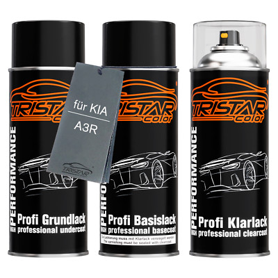 Autolack Spraydosen Set für KIA A3R Fiery Red Perl Metallic Grund Basis Klarlack