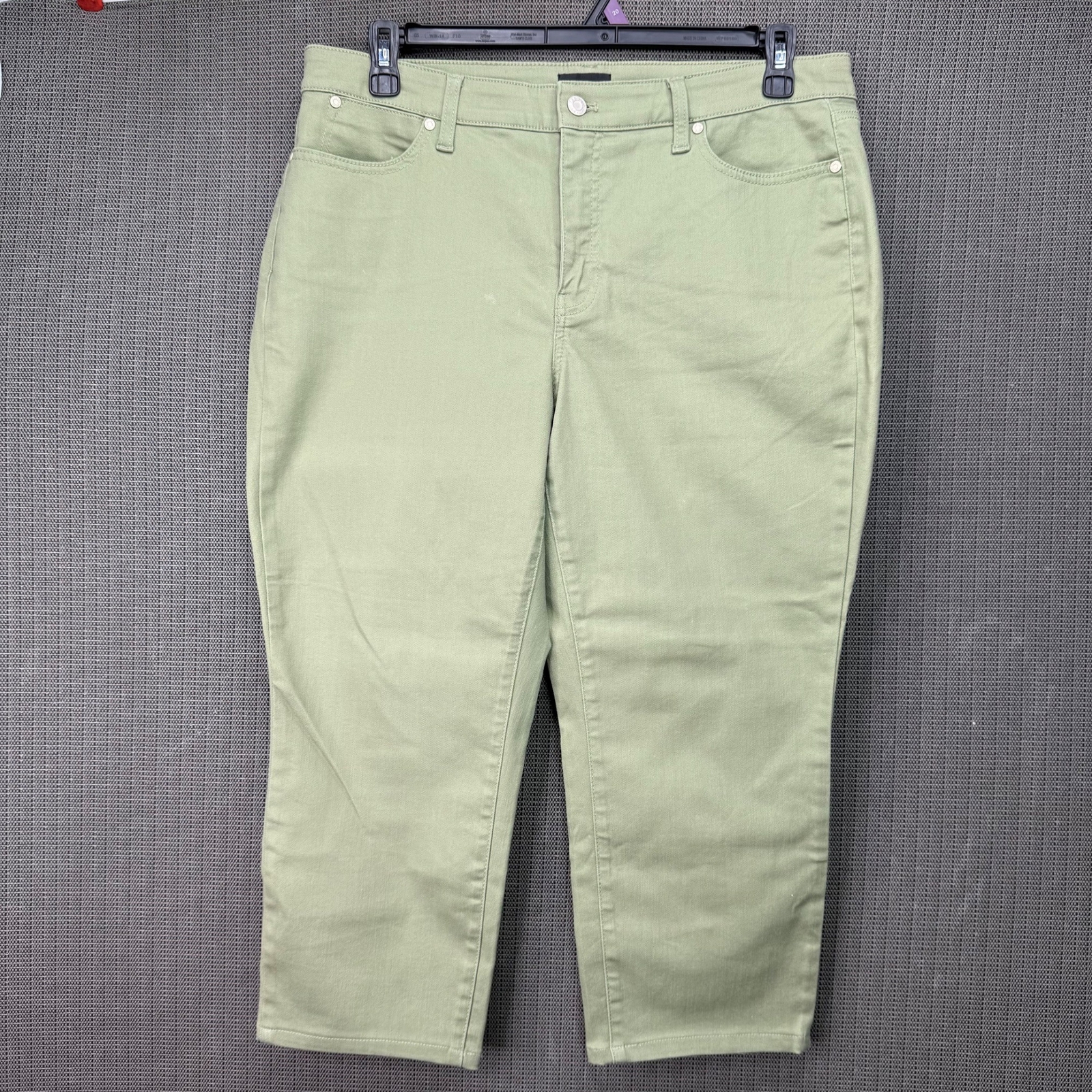 Talbots Slim Ankle Jean Curvy Olive Green Size 14P Women's S