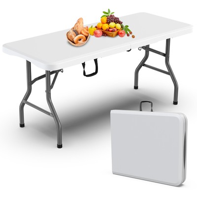 Folding Table Fold-in-Half Portable Folding Picnic Table Camping Parties Events