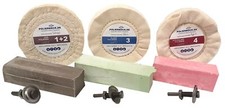 9-tlg. Edelstahl-Polierset &Oslash;150mm, mit Schraube, f&uuml;r Bohrmaschine
