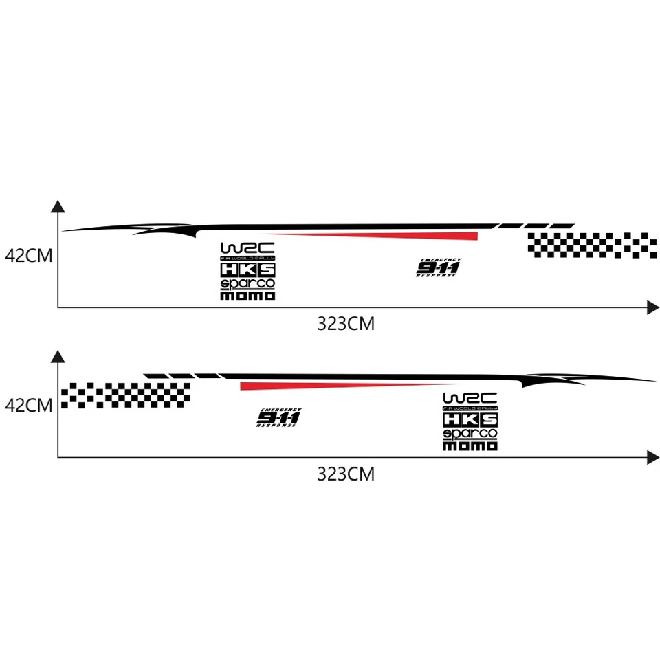 2 piezas calcomanías adhesivas de vinilo impermeables negras/rojas con gráficos Foto 3 de 4
