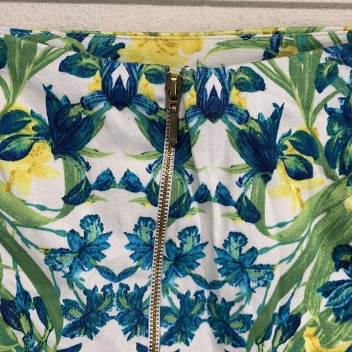 Floral Skirt Roz & Ali Womens 8 Colorful Pencil Skirt Lined Zip Back - Picture 13 of 13