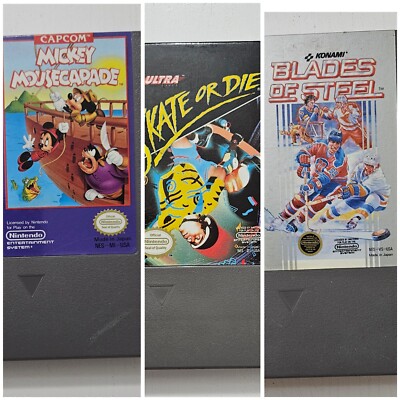 Mickey Mousecapade / Skate Or Die / Blades Of Steel Nintendo NES AS IS Lot Of 2