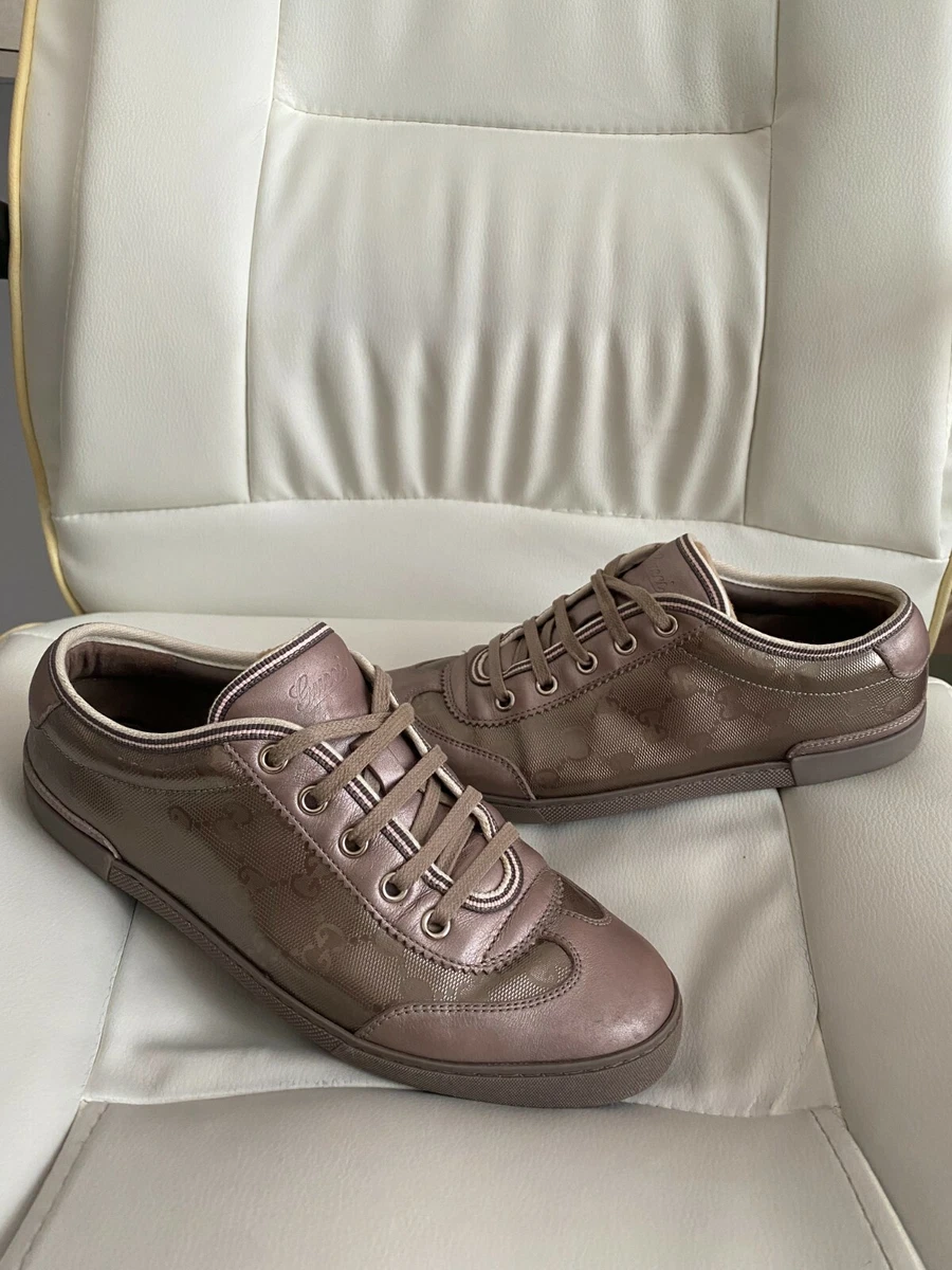 Gucci Gucci Leather Monogram Low Trainers