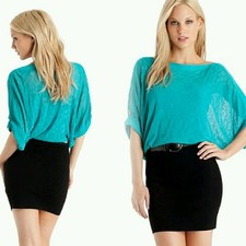 NWT guess by marciano turquoise Checker Knit Dress size M