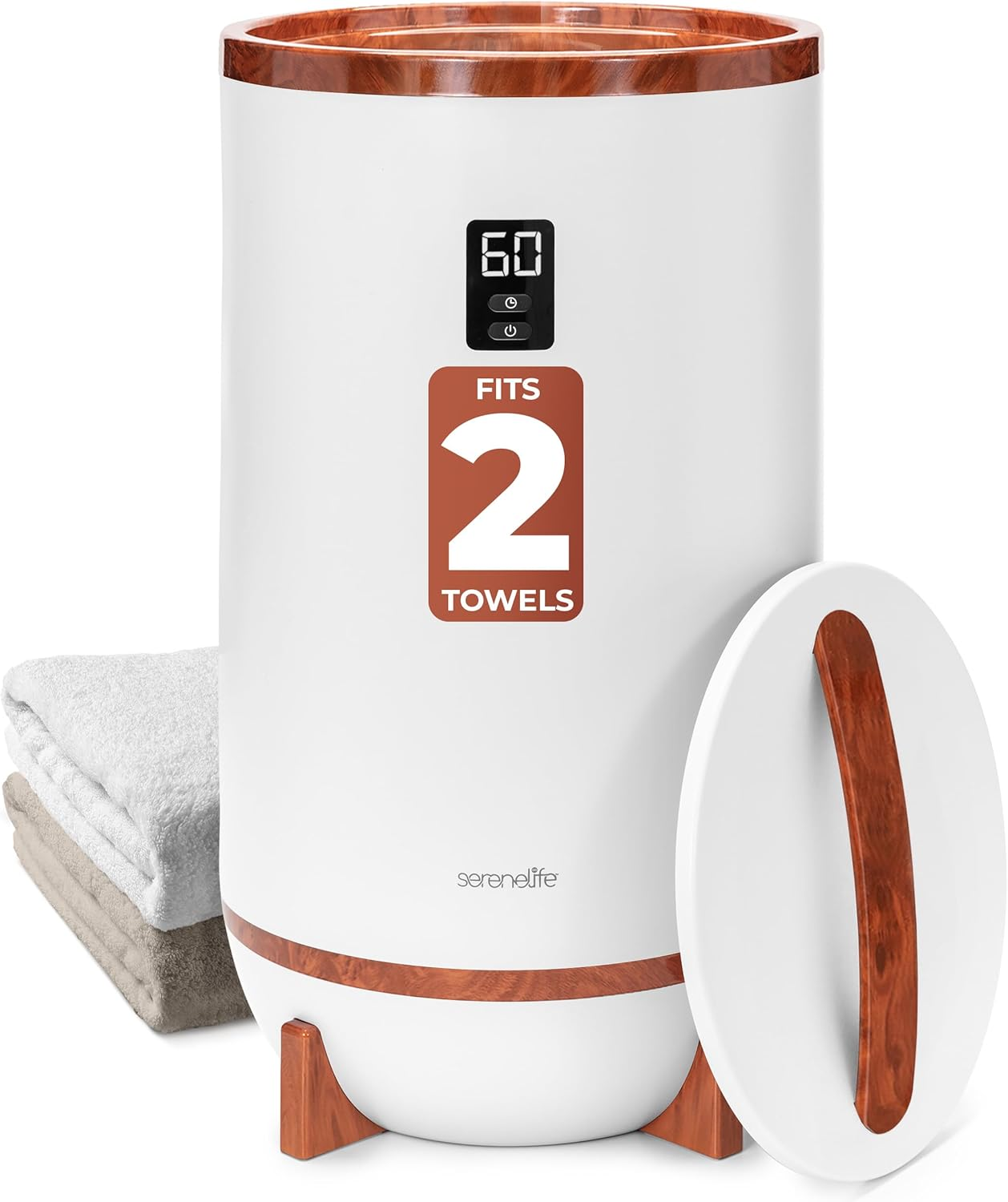 Single Touch Towel and Blanket Warmer with Fragrant Disc Holder and LED Ring Red