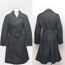 Men  s Vintage US Army Quarpel Trench Coat Belted Raincoat Small US 38 Army Green