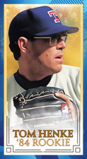 1984 Tom Henke RC Rookie Original ACEO Tobacco Art Card Texas Rangers