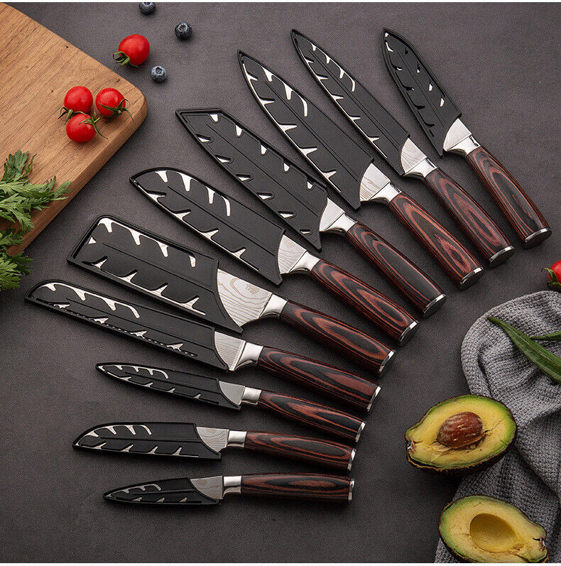 F.N. Sharp Japanese Damascus 6 Knife Set with Block