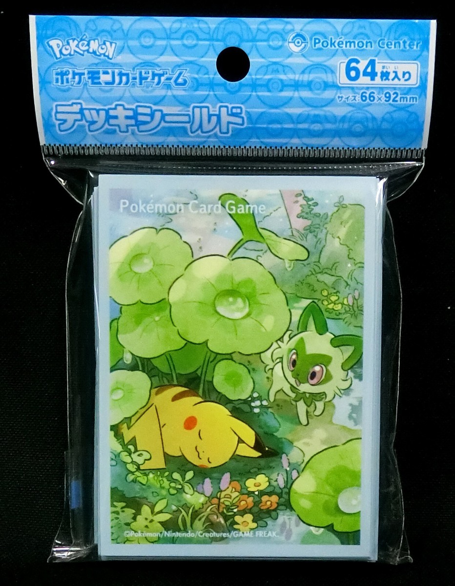 pokemon card sleeve size mm Pokemon Card Official Card Sleeve Pikachu & Sprigatito (64) Pokemon Center  JP