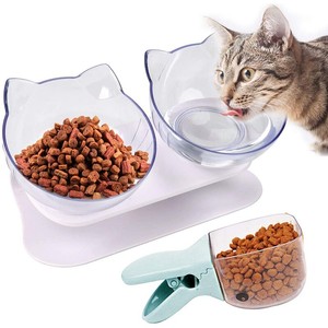 Cat Bowls 15 Degree Tilted Cat Food Bowl Double Cat Dishes ...