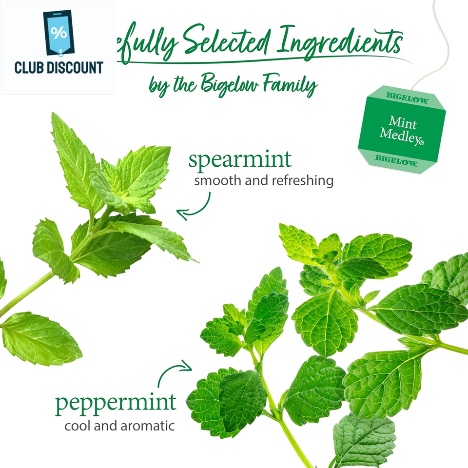 Bigelow Tea Mint Medley Herbal Tea, Caffeine Free Mint Tea with