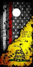Dont Tread On Me Firefighter Flag Cornhole Wrap Bag Toss Skin Decal Sticker