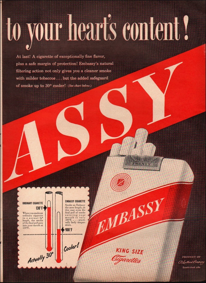 embassy cigarettes 1949 Vintage ad New Embassy Cigarettes Tobacco Man Smoke 2-pgs 06/28/23