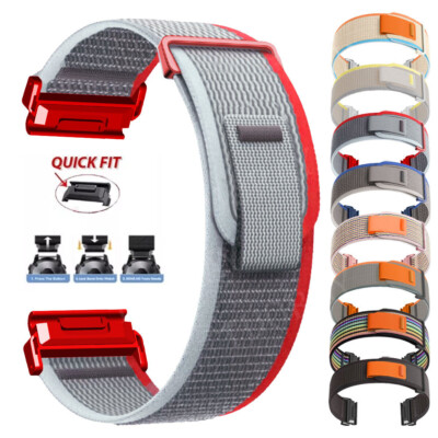QuickFit Nylon Loop Band Strap for Garmin Fenix e 8 7X 7 Pro 6X 6 5X 5 Plus 3HR