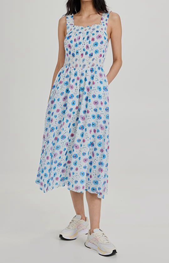love shack fancy blue floral dress Marquise cotton minidress in - flounced hem Loveshackfancy Women's Kenya Ruffled Maxi