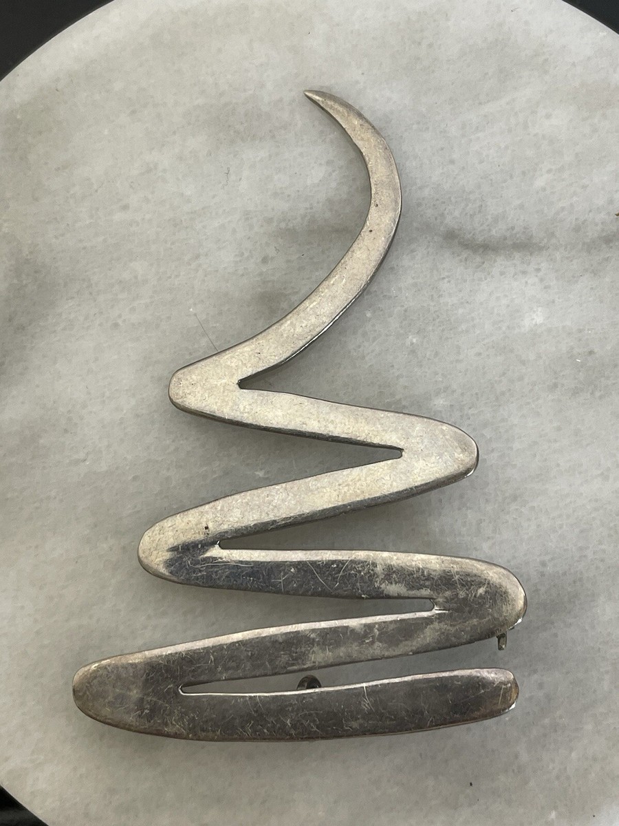 TAXCO TC-83 STERLING SILVER Zig Zag BROOCH / PENDANT MADE IN