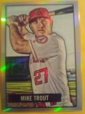 2017 Bowman Chrome Mike Trout 1951 Bowman Reproductions REFRACTOR #9 Sweet Card 