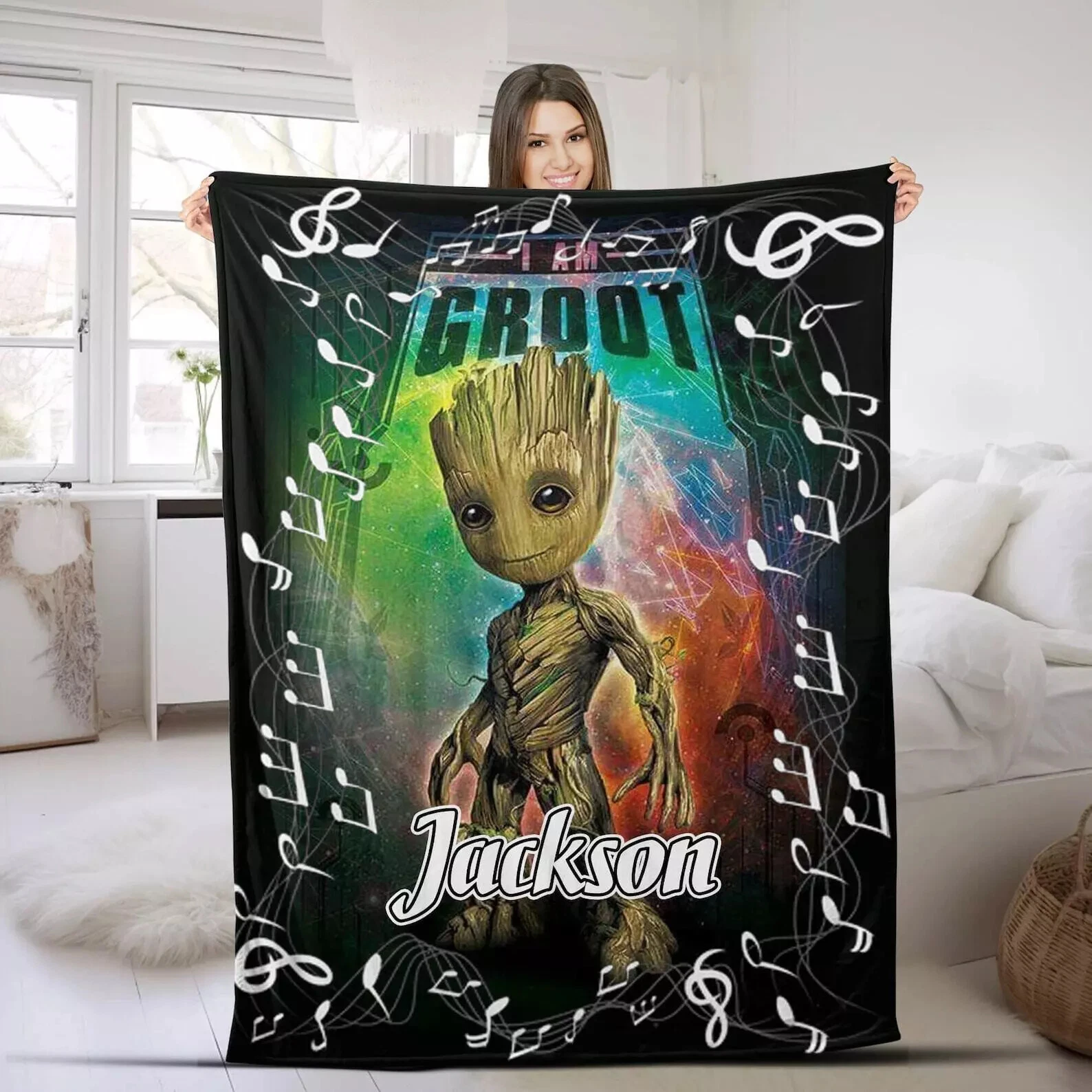 Customized Groot Fleece BLANKET MOTHER DAY GIFT