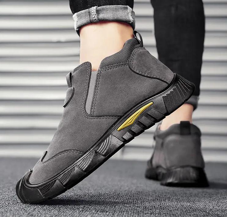 SAOLA Stivaletto uomo casual zip laterale cotone pad alto Oxford scarpa attrezzi