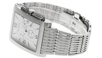 GUCCI 8600M Quartz Stainless Steel White Dial Date Men's Watch