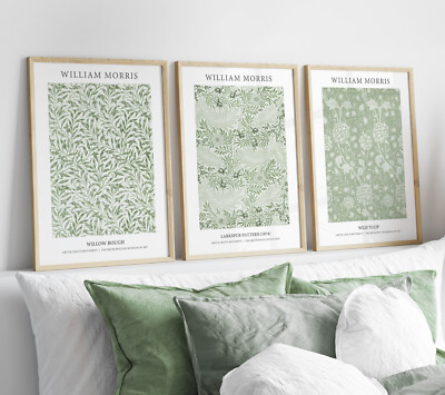 William Morris Sage Green Botanical Wall Art Prints Posters Pictures Home  Décor UK
