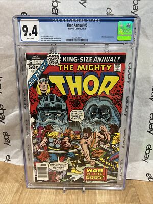 THOR ANNUAL #5 1976 1st Toothgnasher Toothgrinder 1976 ASGARD vs OLYMPUS CGC 9.4