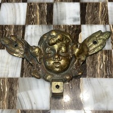 Vintage Brass Glo Mar Artworks Inc NY Cherub Collectable Religious 6” X 4”