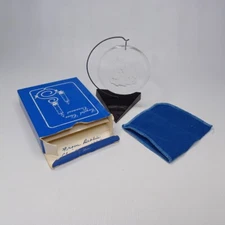 Vintage Henco Crystal Clear Christmas Ornament Nativity Scene W/ Original Stand